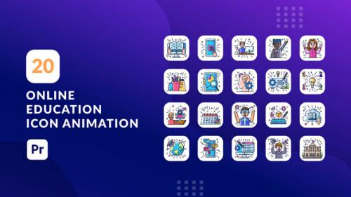 Videohive - Online Education Animation Icons | Premiere Pro MOGRT - 38427607 - 38427607