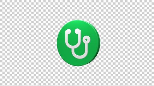 Videohive - Stethoscope Icon Rotating - 38454234 - 38454234