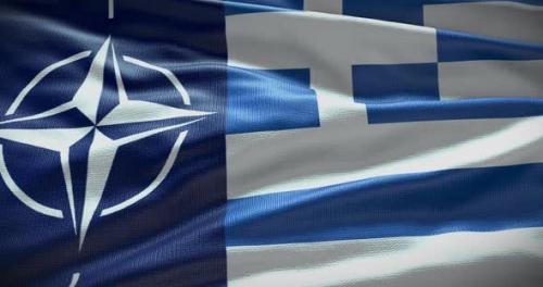 Videohive - Greece and NATO waving flag animation - 38455199 - 38455199