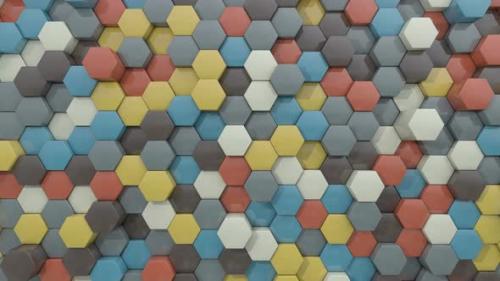 Videohive - Multicolor hexagon background animation. 3D geometric - 38492717 - 38492717