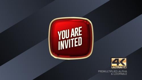 Videohive - You Are Invited Rotating Sign 4K - 38458969 - 38458969