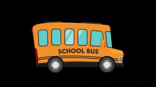 Videohive - Animated School Bus - Transparent - 38459165 - 38459165