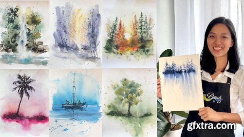 Free-Flow Watercolor: 7 Days of Relaxing Landscape Painting