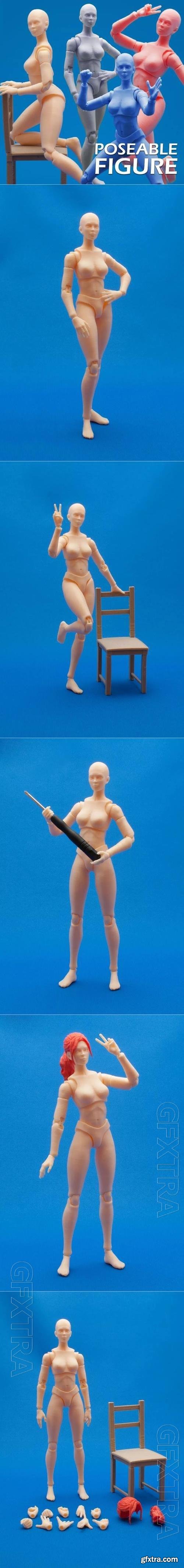 3D STL Articulated Poseable Female Figure