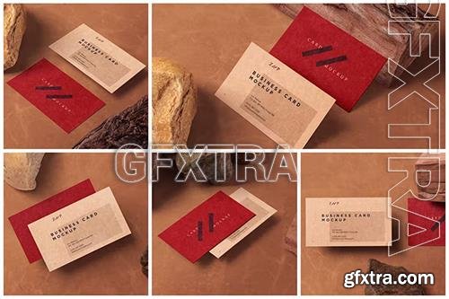 Kraft Paper Visiting Card Mockups H383H82