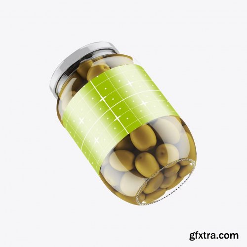 Jar with Olives Mockup