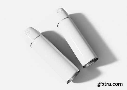 Top View of Two Aerosol Bottles Mockup