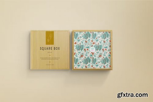 Wood Square Box Mockups