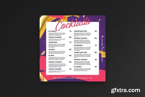 Square Restaurant Menu Template