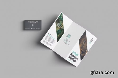 Trifold and Business Card Mockup