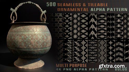 500 seamless & tileable ornamental alpha pattern-Vol06