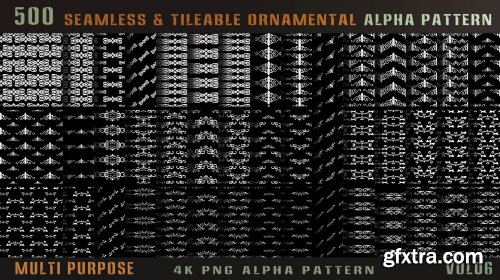 500 seamless & tileable ornamental alpha pattern-Vol06