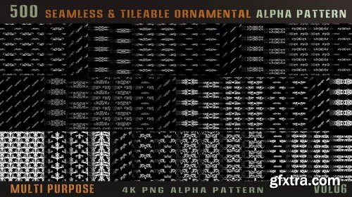 500 seamless & tileable ornamental alpha pattern-Vol06