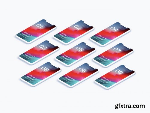 iPhone X Clay 20 Scenes Mockups