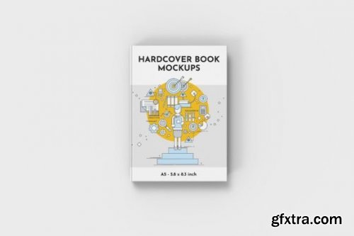  Hardcover Book Mockups - A5/5.8x8.3 Inch