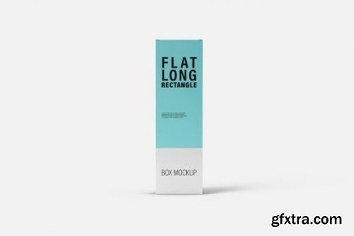  Flat Long Rectangle Box Mockup - 8 Views