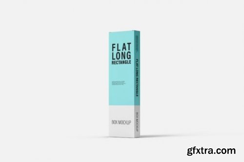  Flat Long Rectangle Box Mockup - 8 Views