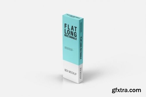  Flat Long Rectangle Box Mockup - 8 Views