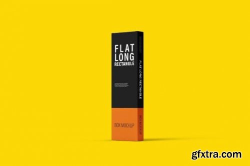  Flat Long Rectangle Box Mockup - 8 Views