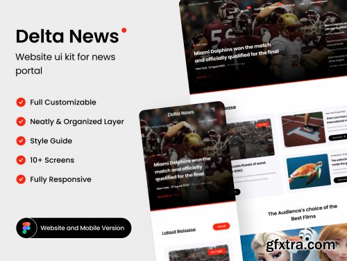 Delta News - Website uikit for news portal