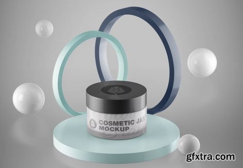 Cream Cosmetic Jar Mockup