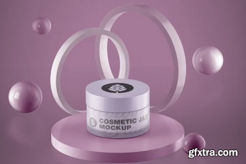 Cream Cosmetic Jar Mockup