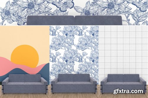 CreativeMarket - Vertical Wall/Wallpaper Mockup v.2 7263528