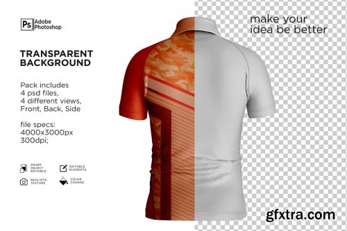 CreativeMarket - Mens Polo T-Shirt Dress Short Mockup 7237336