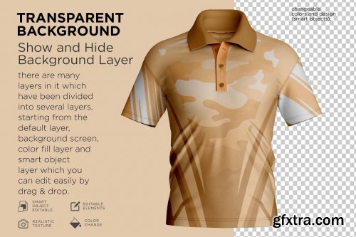 CreativeMarket - Men's Polo T-Shirt Mockup 7234817