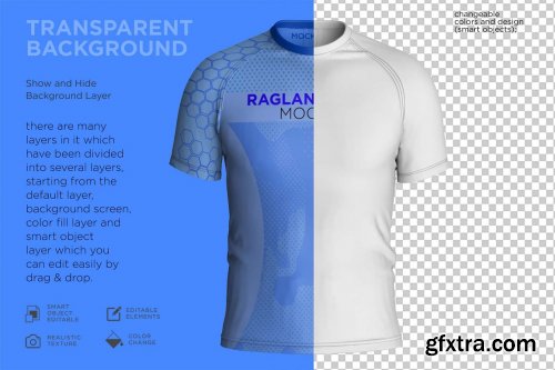 CreativeMarket - Men's Raglan Short Sleeve Mockup 7251313