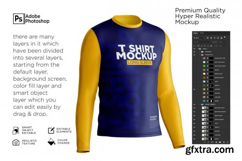 CreativeMarket - Shirt Long Collar Round Mockup 7251081