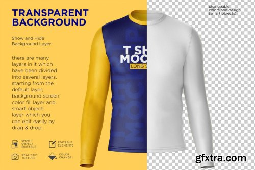 CreativeMarket - Shirt Long Collar Round Mockup 7251081