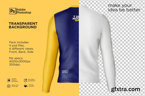 CreativeMarket - Shirt Long Collar Round Mockup 7251081