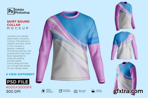 CreativeMarket - Men's Shirt Long Sleeve Mockup 7256352