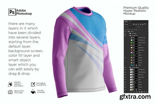 CreativeMarket - Men's Shirt Long Sleeve Mockup 7256352