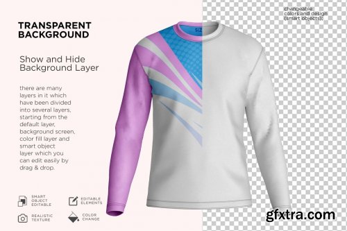 CreativeMarket - Men's Shirt Long Sleeve Mockup 7256352