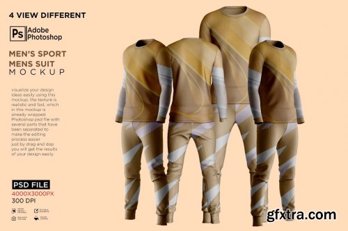 CreativeMarket - Sport Mens Suit Long Sleeve Mockup 7236305