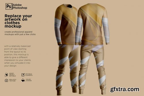 CreativeMarket - Sport Mens Suit Long Sleeve Mockup 7236305