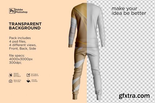 CreativeMarket - Sport Mens Suit Long Sleeve Mockup 7236305