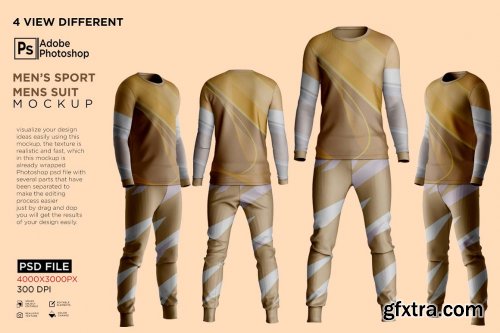 CreativeMarket - Sport Mens Suit Long Sleeve Mockup 7236305