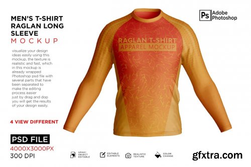 CreativeMarket - Men's Shirt Raglan Mockup 7257288