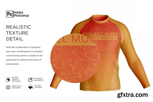 CreativeMarket - Men's Shirt Raglan Mockup 7257288