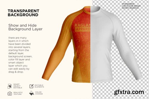 CreativeMarket - Men's Shirt Raglan Mockup 7257288