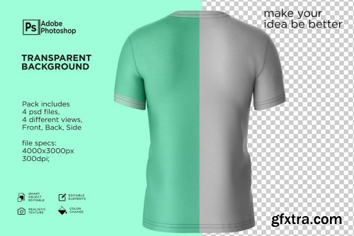 CreativeMarket - T-Shirt Round V-Neck Mockup 7250116