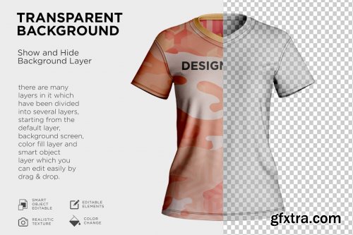 CreativeMarket - Woman's Shirt V-Neck Mockup 7219597