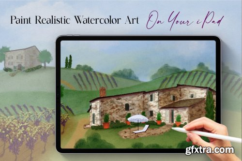 CreativeMarket - Tuscany in Watercolor for Procreate 6578475