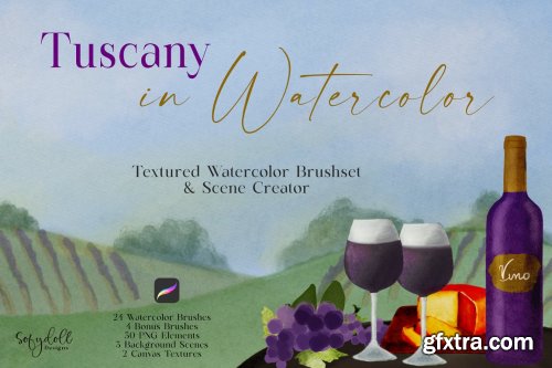 CreativeMarket - Tuscany in Watercolor for Procreate 6578475