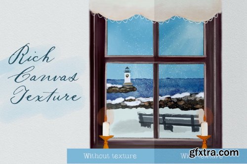 CreativeMarket - Winter by the Sea - Watercolor 6612217