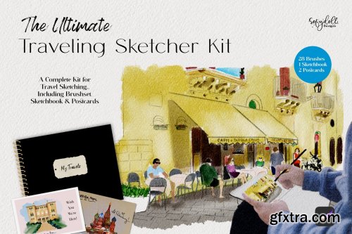 CreativeMarket - The Ultimate Traveling Sketcher Kit 7085466