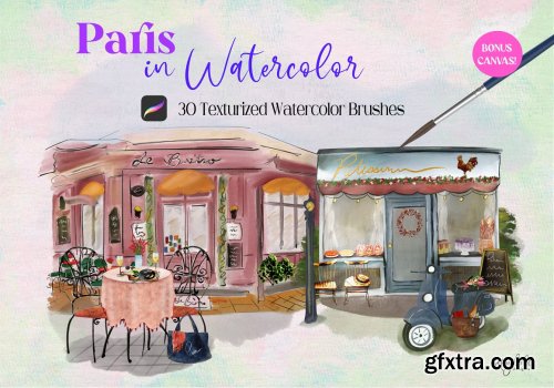 CreativeMarket - Paris in Watercolor for Procreate 6289406